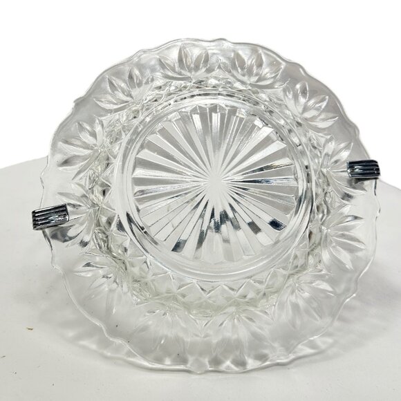 EAPG Glass Relish Dish Caddy-Chrome Handle w/Indent for Hanging Spoon/Fork - Picture 2 of 7